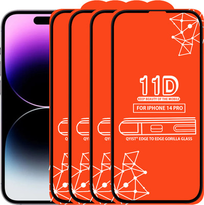 Qyist Edge To Edge Tempered Glass for Iphone 14 Pro(Pack of 4)