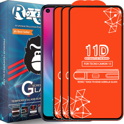 Roxel Edge To Edge Tempered Glass for Tecno Camon 15(Pack of 3)