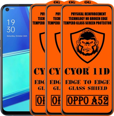 CYOR Edge To Edge Tempered Glass for OPPO A52(Pack of 3)