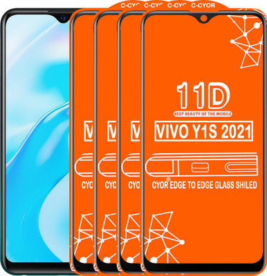 CYOR Edge To Edge Tempered Glass for VIVO Y1S 2021(Pack of 4)