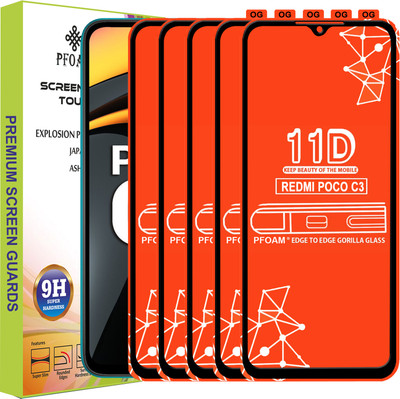 PFOAM Edge To Edge Tempered Glass for POCO C3(Pack of 5)