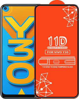 Qyist Edge To Edge Tempered Glass for Vivo Y30(Pack of 1)