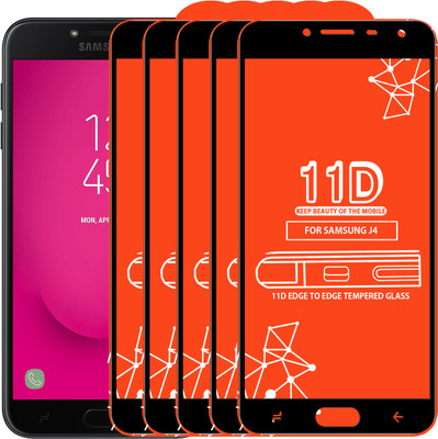 Qyist Edge To Edge Tempered Glass for Samsung Galaxy J4(Pack of 5)