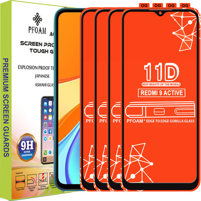 PFOAM Edge To Edge Tempered Glass for REDMI 9 ACTIVE(Pack of 4)