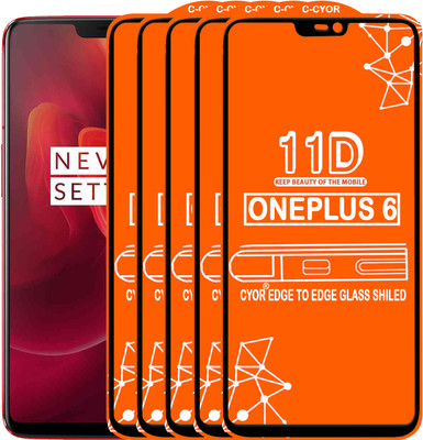 CYOR Edge To Edge Tempered Glass for OnePlus 6(Pack of 5)