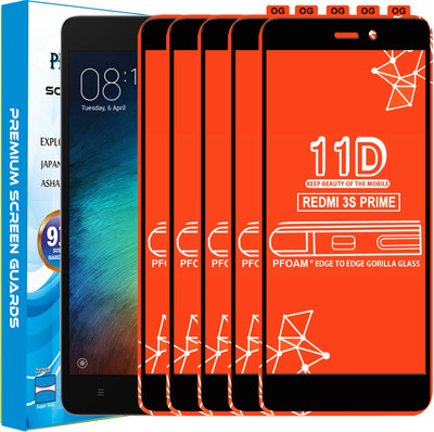 PFOAM Edge To Edge Tempered Glass for Mi Redmi 3S Prime(Pack of 5)