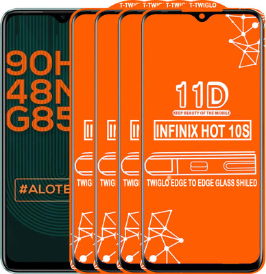 TWIGLO Edge To Edge Tempered Glass for INFINIX HOT 10S(Pack of 4)
