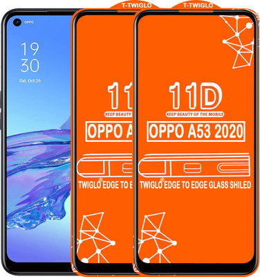 TWIGLO Edge To Edge Tempered Glass for OPPO A53 2020(Pack of 2)