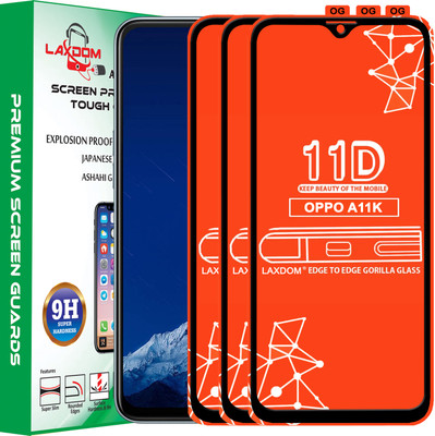Laxdom Edge To Edge Tempered Glass for OPPO A11K(Pack of 3)
