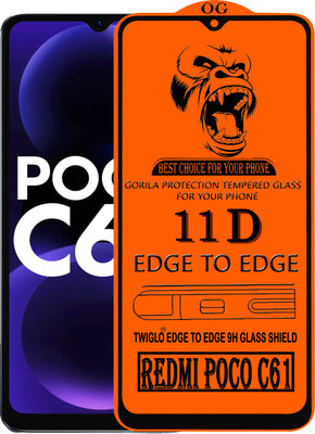 TWIGLO Edge To Edge Tempered Glass for REDMI POCO C61(Pack of 1)