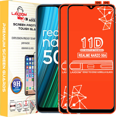 Laxdom Edge To Edge Tempered Glass for REALME NARZO 50A(Pack of 2)
