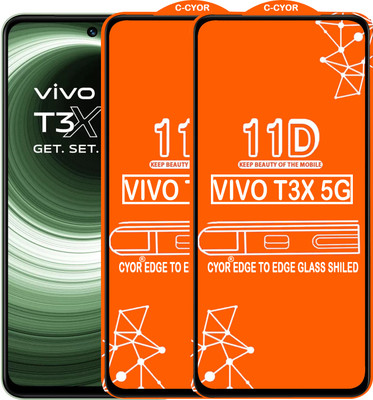 CYOR Edge To Edge Tempered Glass for VIVO T3X 5G(Pack of 2)