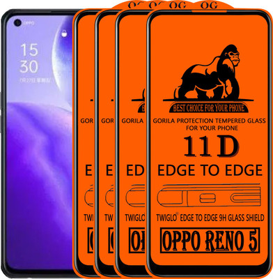 TWIGLO Edge To Edge Tempered Glass for OPPO RENO 5(Pack of 4)