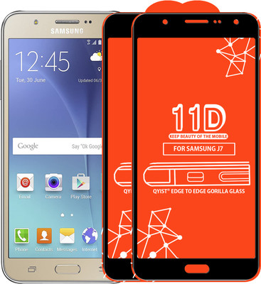 Qyist Edge To Edge Tempered Glass for Samsung Galaxy J7(Pack of 2)