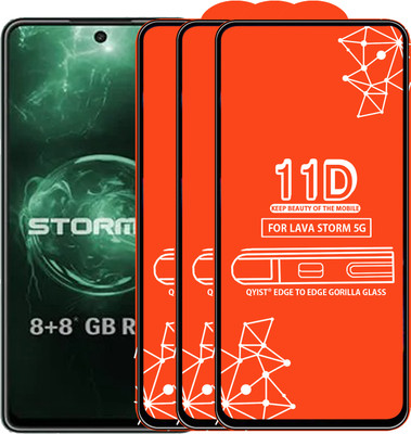 Qyist Edge To Edge Tempered Glass for LAVA STORM 5G(Pack of 3)