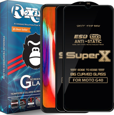 Roxel Edge To Edge Tempered Glass for MOTO G40(Pack of 2)