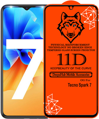 DeepzHub Edge To Edge Tempered Glass for Tecno spark 7(Pack of 1)