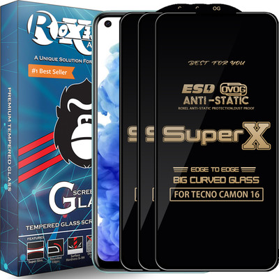 Roxel Edge To Edge Tempered Glass for TECNO CAMON 16(Pack of 3)