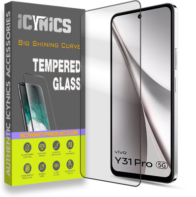 ICYNICS Edge To Edge Tempered Glass for Vivo Y31 Pro 5G, Anti-Fingerprint, Waterproof, Oil-resistant, Bubble-Free, Ultra thin, Scratch Resistant Full Coverage with Wooden box to ensure safety(Pack of 1)