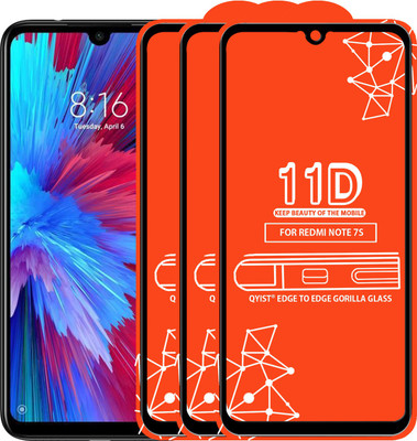 Qyist Edge To Edge Tempered Glass for Redmi Note 7S(Pack of 3)