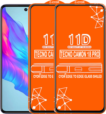CYOR Edge To Edge Tempered Glass for TECNO CAMON 18 PRO(Pack of 2)