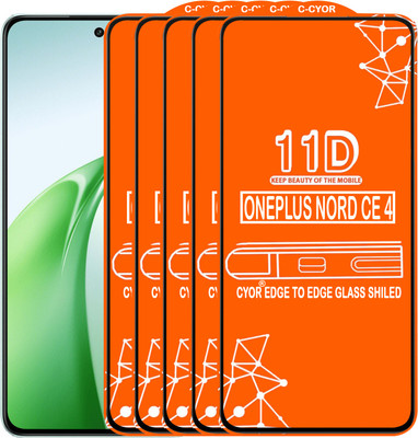 CYOR Edge To Edge Tempered Glass for ONEPLUS NORD CE 4 5G(Pack of 5)