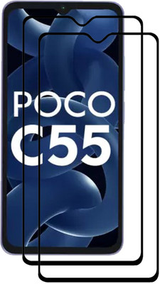 INFINITYWORLD Edge To Edge Tempered Glass for POCO C55, Redmi 12C, (V6.71)(Pack of 2)
