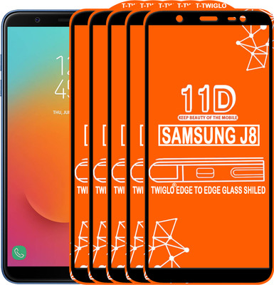 TWIGLO Edge To Edge Tempered Glass for Samsung Galaxy J8(Pack of 5)
