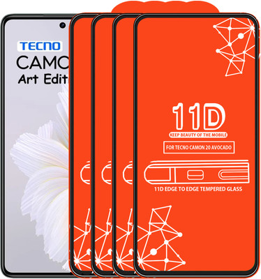 Roxel Edge To Edge Tempered Glass for Tecno Camon 20 Avocado Edition(Pack of 4)
