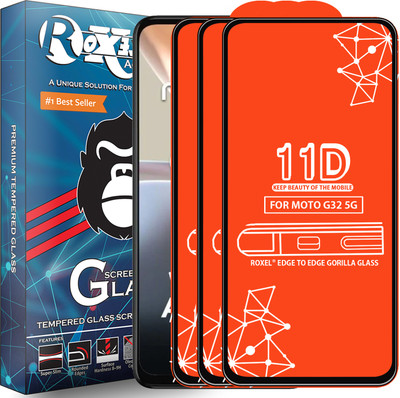 Roxel Edge To Edge Tempered Glass for Moto G32 5G(Pack of 3)