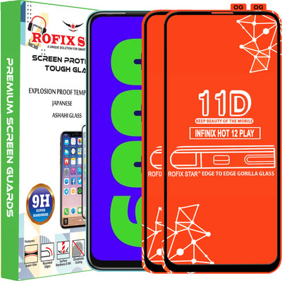 Rofix star Edge To Edge Tempered Glass for INFINIX HOT 12 PLAY(Pack of 2)