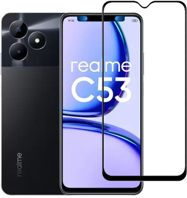 ojucase Edge To Edge Tempered Glass for Realme C53(Pack of 1)