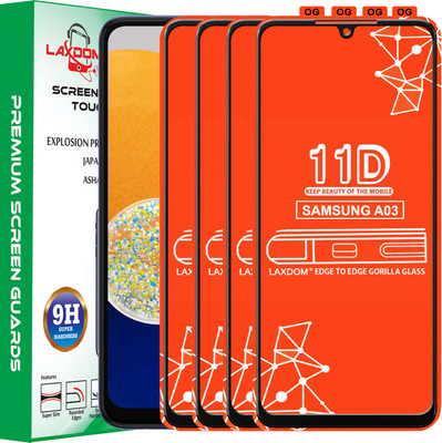 Laxdom Edge To Edge Tempered Glass for SAMSUNG GALAXY A03(Pack of 4)