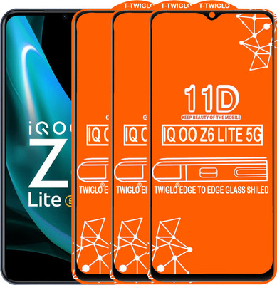 TWIGLO Edge To Edge Tempered Glass for IQOO Z6 LITE 5G(Pack of 3)