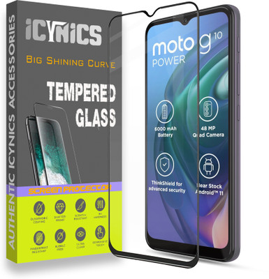 ICYNICS Edge To Edge Tempered Glass for Motorola G10 Power, Anti-Fingerprint, Waterproof, Oil-resistant, Bubble-Free, Anti-Static with Full Screen Coverage & Easy Installation(Pack of 1)