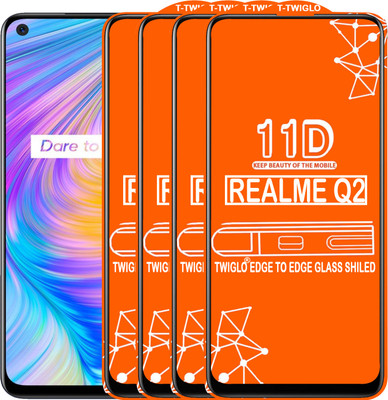 TWIGLO Edge To Edge Tempered Glass for REALME Q2(Pack of 4)