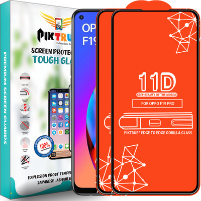 PikTrue Edge To Edge Tempered Glass for Oppo F19 Pro(Pack of 2)