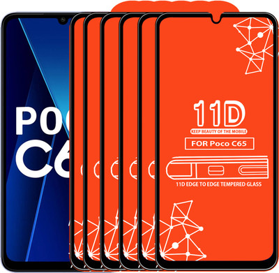 Qyist Edge To Edge Tempered Glass for Poco C65(Pack of 6)