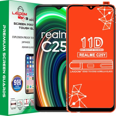 Laxdom Edge To Edge Tempered Glass for REALME C25Y(Pack of 1)