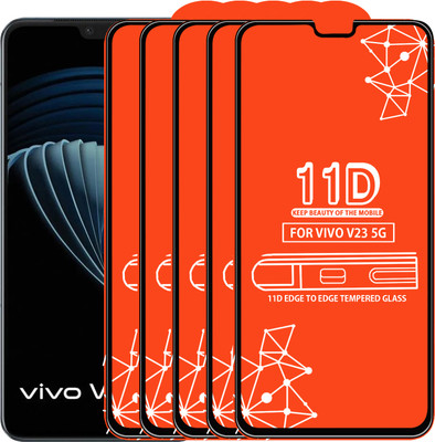 Qyist Edge To Edge Tempered Glass for Vivo V23 5G(Pack of 5)