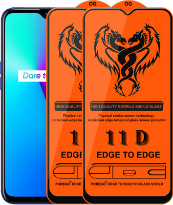 Forego Edge To Edge Tempered Glass for Realme 3i(Pack of 2)