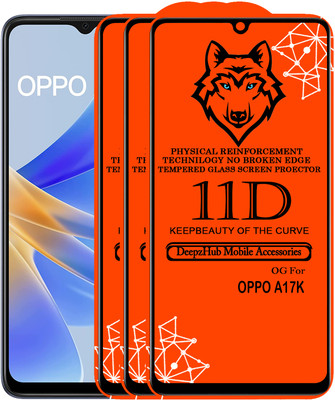 DeepzHub Edge To Edge Tempered Glass for OPPO A17k(Pack of 3)