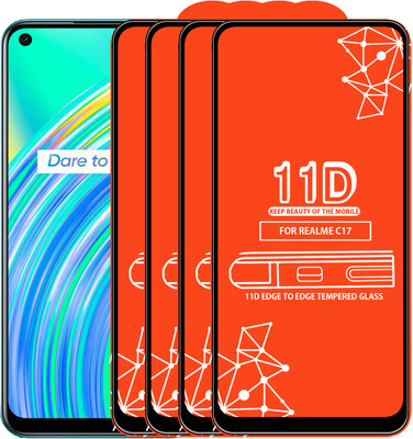 Qyist Edge To Edge Tempered Glass for Realme C17(Pack of 4)