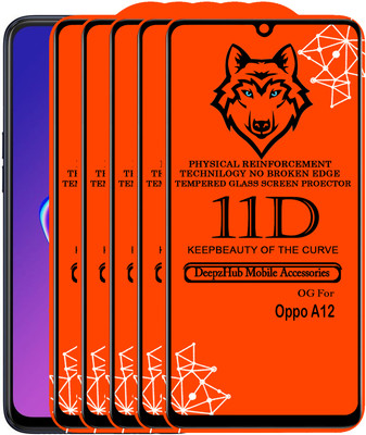 DeepzHub Edge To Edge Tempered Glass for OPPO A12(Pack of 5)