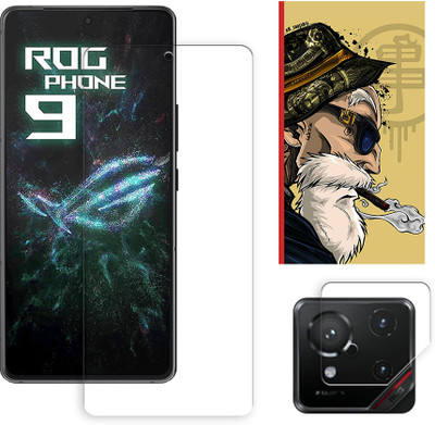 SOMTONE Edge To Edge Tempered Glass for Asus ROG Phone 9 5G Tempered Glass Screen Protector | Anti-Scratch | Edge to Edge Full Coverage | 9H Hardness ( 1 FRONT SCREEN GUARD + 1 CAMERA LENS PROTECTOR + 1 FREE BACK EMBOSSED SKIN001 )(Pack of 1)