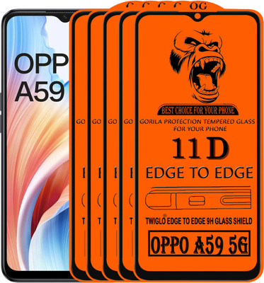 TWIGLO Edge To Edge Tempered Glass for OPPO A59 5G(Pack of 5)