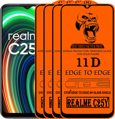 CYOR Edge To Edge Tempered Glass for REALME C25Y(Pack of 4)