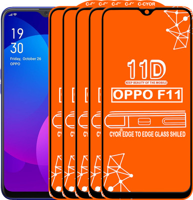 CYOR Edge To Edge Tempered Glass for OPPO F11(Pack of 5)
