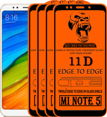 TWIGLO Edge To Edge Tempered Glass for Mi Redmi Note 5(Pack of 4)