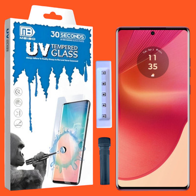 KadWaniya Edge To Edge Tempered Glass for Moto 50 Fusion 5G, Motorola Moto 50 Fusion 5G, Meibo Series 3D Curved (30 Seconds Quick Paste) High Quality UV Liquide Glue Glass with Easy Installation Kit-0936(Pack of 1)